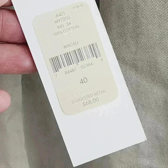 NWT Joseph Abboud chino khaki pleated men's pants 40x34 - Picture 5 of 7